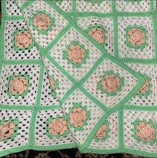 VTG Handmade Crochet 3D Rose