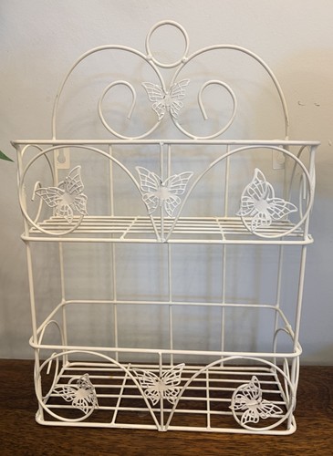 White metal butterfly wall - white,