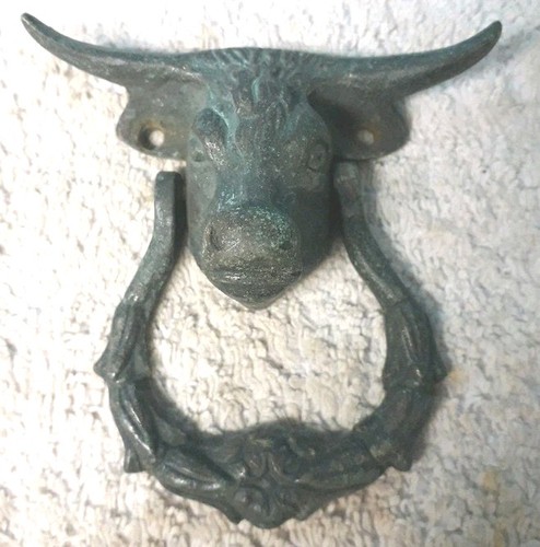 Antique bronze bull head - antique,