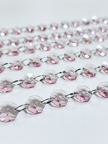 49pcs light pink 14mm - pink, octagon