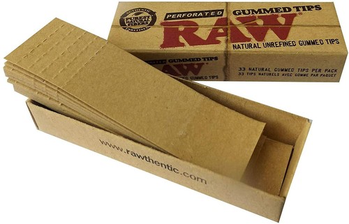 Raw perforated gummed tips - gummed,