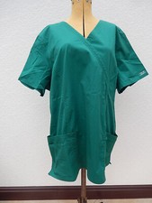 Cherokee Workwear Scrubs Tunic Size 2XL Hunter Green Short Sleeve Pockets V-Neck