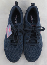 LADIES SKECHERS BLUE AND NAVY LACE UP TRAINERS WITH VISIBLE SOLE SIZE UK 5 