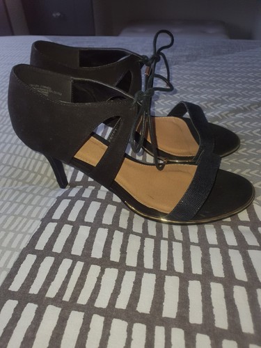 Black suede self - suede, tie