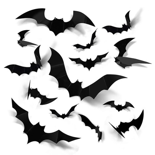Pvc black bat wall stickers - pvc,