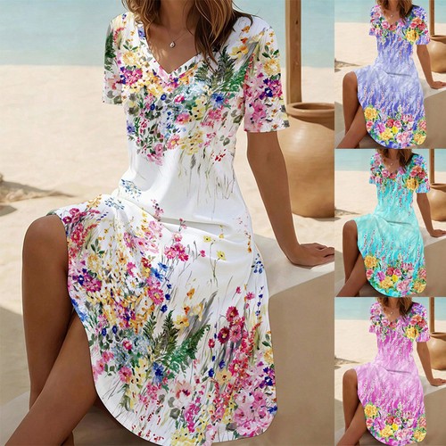 Ladies floral short sleeve - floral,