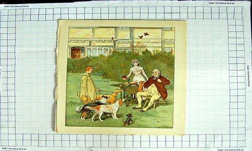 Original old antique print - old,