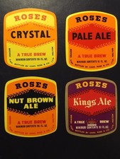 4 Beer Labels CHAS ROSE Brewery Malton,  Yorkshire