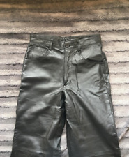 Men's Leather Trouser Pants JEANS STYLE Black Classic Biker Pants