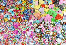 Printed Wooden Buttons - Various Unique Prints/Designs for Sewing & Embroidery