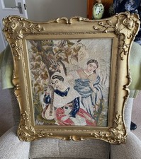 Antique Gilt Framed Berlin Wool Work Picture
