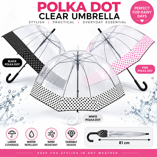 Clear dome umbrella - clear,