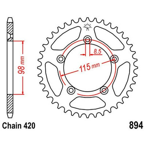 Jtr894 crown 46 teeth - jt,