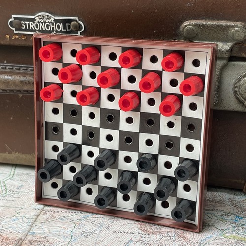Vintage travel game - vintage, checkers