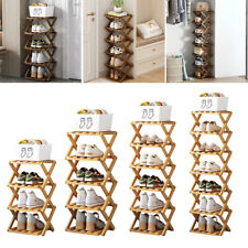 4-7 Tiers Foldable Bamboo Shoe Rack Large Capacity Installation-free Shoe Stand
