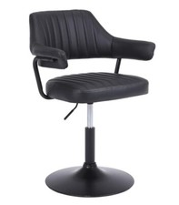 BLACK SALON CHAIR FAUX LEATHER