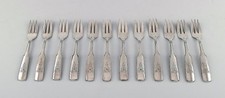 Hans Hansen silverware number 2. Set of 12 pastry forks in all silver.