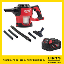 Milwaukee M18CV-0 18V M18 Compact Hand Vacuum Bare Unit + 5ah Battery