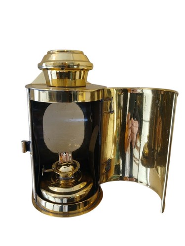 Vintage polished brass ship - brass, ship's