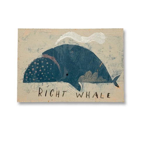 Right whale aceo original - aceo,