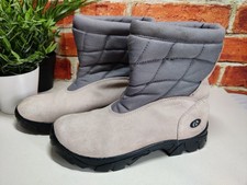 ALPINE PINK GREY SNOW BOOTS UK 6 EU 39 WATERPROOF WOMENS "SNOWBALL" QUILT VIBRAM