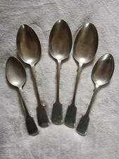 Antique Vintage Serving Spoons Large x 3 Small x 2 Dixon 
