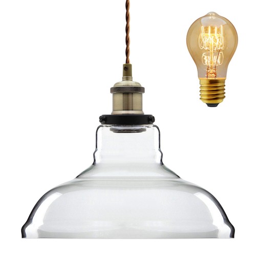 Vintage glass shade pendant - shade,