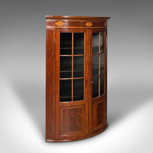Antique glazed corner cabinet - antique,