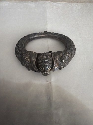 Antique indian silver makara - antique,
