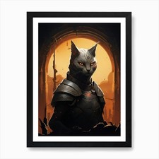 Gray Fox Warrior Illustration