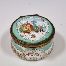 Antique bilston enamel snuff - bilston,