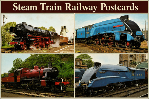 Steam railway train - steam,