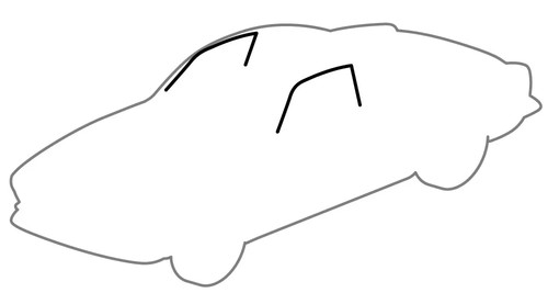 Door glass top - seal, pair