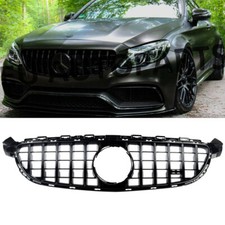 FOR MERCEDES C CLASS C63 W205 AMG FRONT GRILL GRILLE GT FULL BLACK FITS C63 ONLY