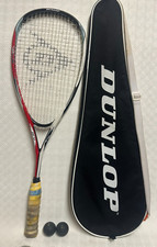 Dunlop Aerogel Power-Ridge Squash Racket, 2xballs & Soft carry case - GWO F/GC*