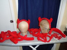 Devil hats , tails  x 9, 7 x red bows ties, dancers pantomime theatre show