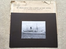 C1920s UNION CASTLE LINE “DURHAM CASTLE” ORIGINAL TRAVEL AGENTS PRINT&ENVELOPE