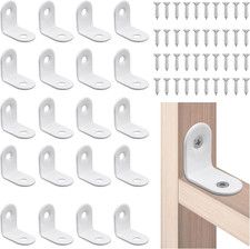 20Pcs L Bracket Corner Brace, White 90 Degree Brace Small Right Angle Brackets 