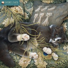 Ivory Cats by Lesley Anne Ivory Wall Calendar 2026 (Art Calendar): Original NEW