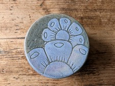 Studio Ceramic Trinket Box with Floral Pattern Lid Signed by The Artist Vintage