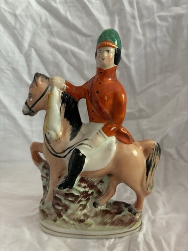 Staffordshire jockey figurine - staffordshire,