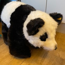 Vintage 90s Steiff Classic Panda Teddy Bear  - large tagged and Retired  MINT