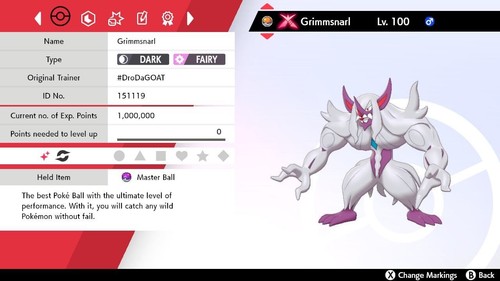 Shiny gmax grimmsnarl - gmax, (6iv)