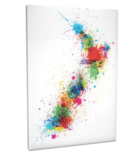 New zealand paint splashes map - zealand,