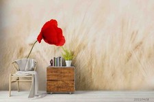 3D Red Poppy Self-adhesive