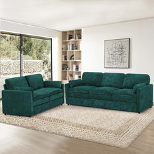 Stylish Teal Chenille Sofa Set