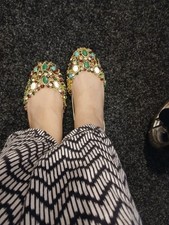 Ladies Asian Wedding Khussa Traditional Shoes  Stone Worked Used