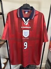 England Away FIFA World Cup 1998 Football Shirt Men’s Large #9 Shearer VGC