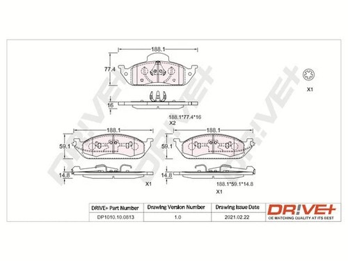 Front brake pad set disc - front,