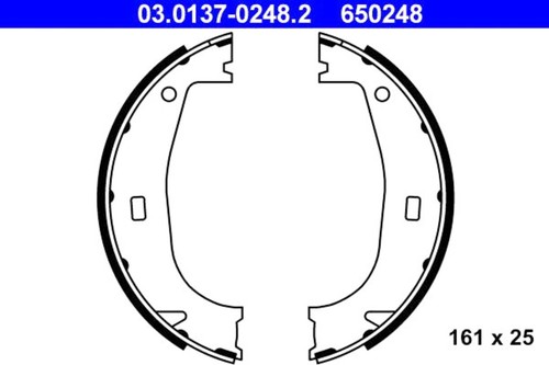 Parking brake shoe set ate - shoe,